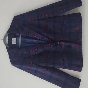 Pendleton Vintage Academia Preppy Purple Red Plaid Madras Tartan Blazer Jacket 6